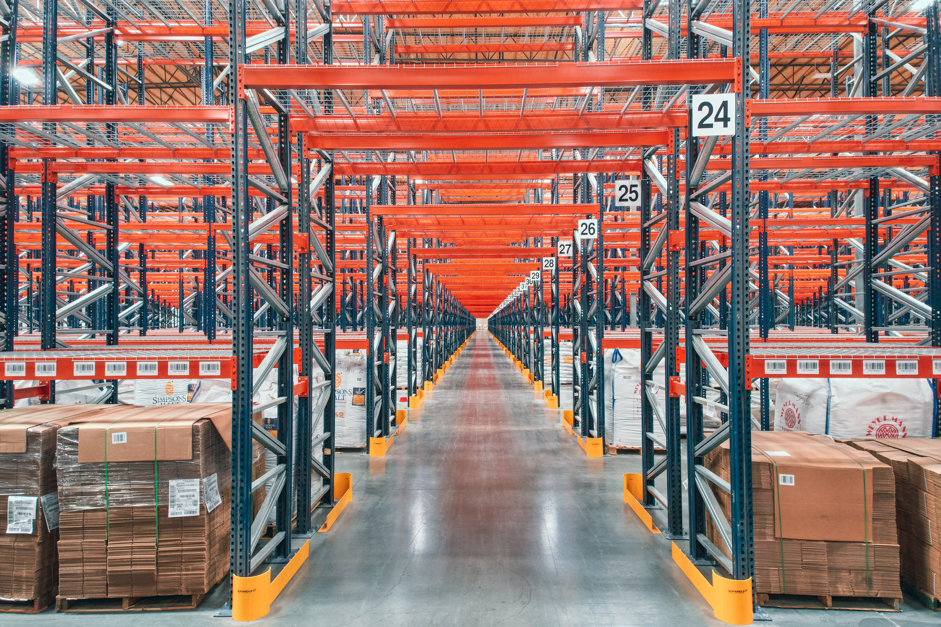 Industrial pallet racking installation in Moore warehouse